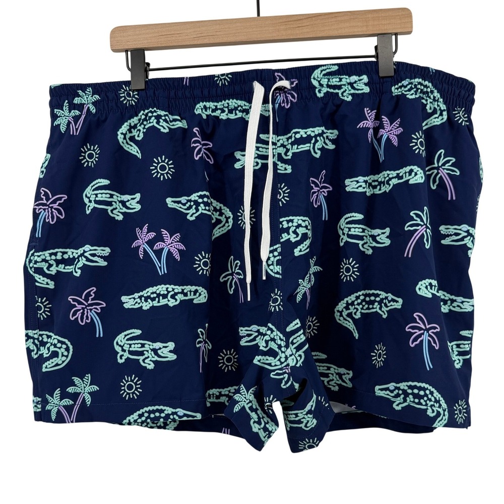 Chubbies Classic Swim Trunk 4" The Neon Glades Navy Men 3XL Alligator Brief Line - Picture 1 of 8